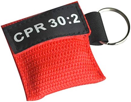 ELYSAID 10db CPR arcvédőt elsősegély CPR, elsősegély doboz CPR 30:2 CPR Akadály a Kulcstartó Tok, Piros