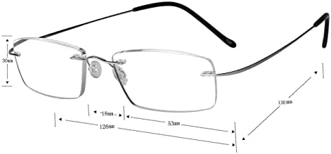 Titán Olvasó Szemüveg a Férfiak a Nők Szuper Könnyű Keret nélküli Olvasók Üzleti Szemüveg (Ezüst, 2.75, multiplier_x)