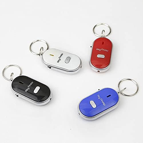 iOPQO LED -Elveszett Kulcs Kereső Kereső Síp Sound Control Kulcstartó Finder Hordozható Hang Lokátor Keychains (Fehér, Egy Méret)