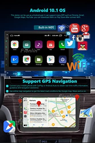 Android 10 Autó Sztereó Vezeték nélküli Carplay 10.1 hüvelykes érintőképernyő Android Auto autórádió Dupla Din a-Dash GPS Navigáció Bluetooth