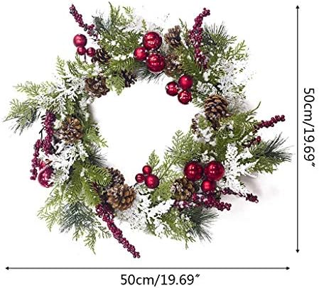 Karácsonyi Díszek, 20 Hüvelyk Mesterséges Red Pine Cone Levelek Koszorú Koszorú Bejárati Ajtó, Ablak Dekoráció, Karácsonyi