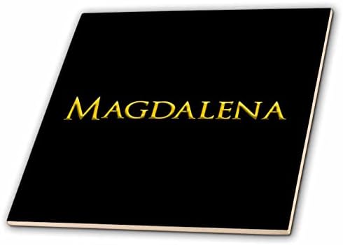 3dRose Magdalena közös nő nevét Amerikában. Sárga, fekete varázsa - Csempe (ct_353859_1)