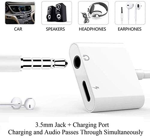 iPhone Fejhallgató Adapter, 3 Csomag [Apple Mpi Hitelesített] Villám 3,5 mm-es Fejhallgató/Fülhallgató Aux Audio + Díj Jack