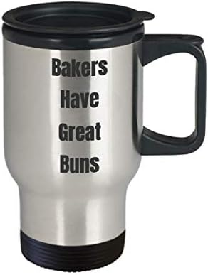 Baker Sütés Utazási Bögre Vicces Kávé Szójáték Idézet Nagy Zsemle Ajándék Férfiaknak, Nőknek Foodies Újdonság Vicc, Poén