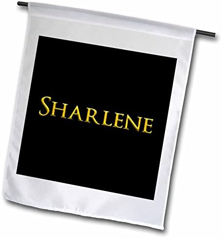 3dRose Sharlene elegáns kislány neve Amerikában. Sárga, fekete talizmán - Zászlók (fl-364499-2)