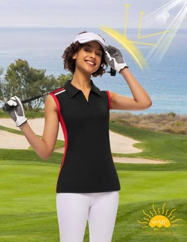 JACK SMITH Női Ujjatlan Golf Polo Shirt a Zip-Galléros Pólók Női Gyors Száraz