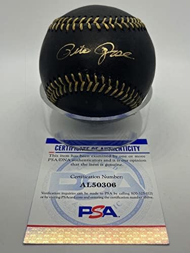 Pete Rose Aláírt Autogramot Hivatalos MLB Fekete-Arany Csipke Baseball PSA DNS *06 - Dedikált Baseball
