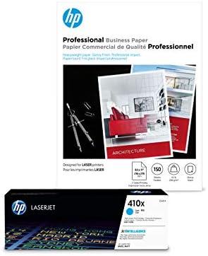 HP 410X Cián Nagy kapacitású Toner + HP Professzionális Papír, Fényes, Lézer, 8,5 x 11, 150 lap
