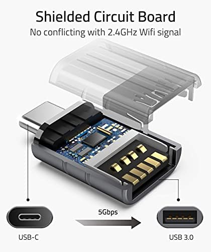 Syntech USB-C-USB Adapter, USB C Férfi USB 3 Női Adapter Kompatibilis iPad Pro 2021, MacBook Pro 2020 Több