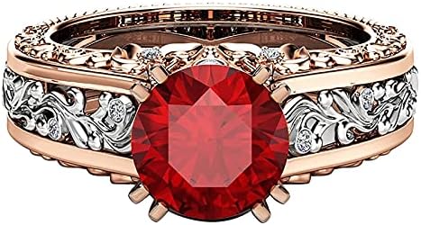 Arany Gyűrű, Ékszerek Bevonatú Alufelni Ajándék Színes Női Rózsa Gyűrű Szétválasztás Gyűrűk Gyűrű Lánya (Piros, 8)