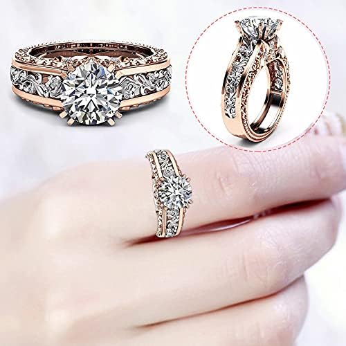 Arany Gyűrű, Ékszerek Bevonatú Alufelni Ajándék Színes Női Rózsa Gyűrű Szétválasztás Gyűrűk Gyűrű Lányát (Fehér, 12)