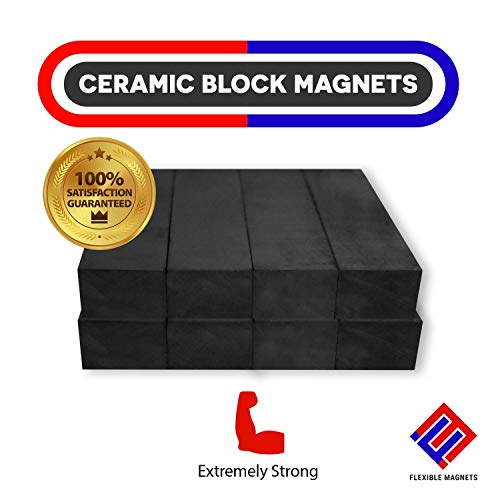 Nagy teherbírású Erős, Bár Mágnes - Ferrit Blokkok Kerámia Téglalap alakú Tér Mágnesek - Ömlesztett Mágnes Grade 8 (Csomag 100)