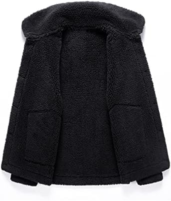 OSHHO Kabátok Női - Férfi Teddy Bélelt Bőr Kabát Nélkül Tee (Szín : Fekete, Méret : Nagy)