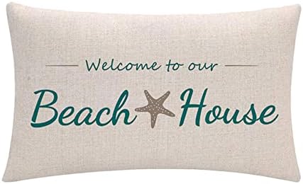 7COLORROOM Készlet 2 Beach House Dekor Párnát Borító tengeri Csillag Strand Így Téglalap alakú/Derék párnahuzat Nyári Holiday Beach Dekoráció