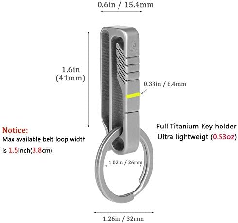 TISUR Öv Kulcs Klip,Titán Karabiner kulcstartó Gyűrűt tartó Öv, gyorskioldó Levehető Kulcstartó Klip