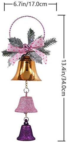 AbaodamChristmas Vas Bell Kézműves Dísz Harang Lóg Medálok (Rózsaszín) Karácsonyi Dekoráció