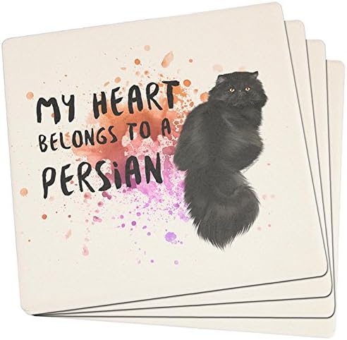 A Szívem Tartozik perzsa Macska Készlet 4 Négyzetméter Homokkő Alátétek