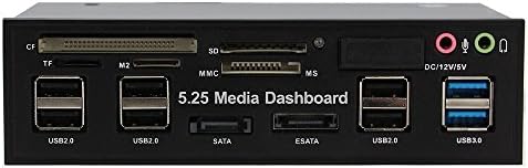SEDNA - 5.25 DVD-ROM Bay Multi Funkciós előlap (6 x USB 2.0,2 x USB 3.0,2 x SATA,Audio, kártyaolvasó)