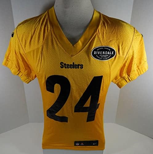 2019 Pittsburgh Steelers 24 Játék Kibocsátott Sárga fociedzés Jersey 831 - Aláíratlan NFL Játék Használt Mezek