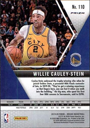 2019-20 Panini Mozaik Ezüst 110 Willie Cauley-Stein Golden State Warriors NBA Kosárlabda Trading Card