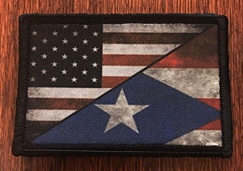Puerto Rico/USA Zászló Morál Patch. 2x3 tépőzáras Patch. Made in USA