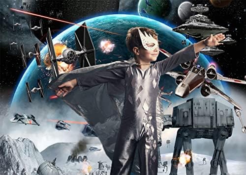 LYWYGG 8x6FT világűrben Hátteret Galaxy Wars Fotó Háttérrel, Fiúk, Party Kellékek, Fekete Csillagok, sci-fi Fotózás Háttérben Gyerekek