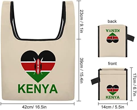 A szerelem Kenya Bevásárló Táska Újrahasználható bevásárlótáska Nagy Kapacitású Összecsukható Táska fogantyúval