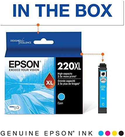 EPSON T220 DURABrite Ultra Tinta Nagy Kapacitású Cián -Patron (T220XL220-S), Válasszuk a lehetőséget, Epson Expression and