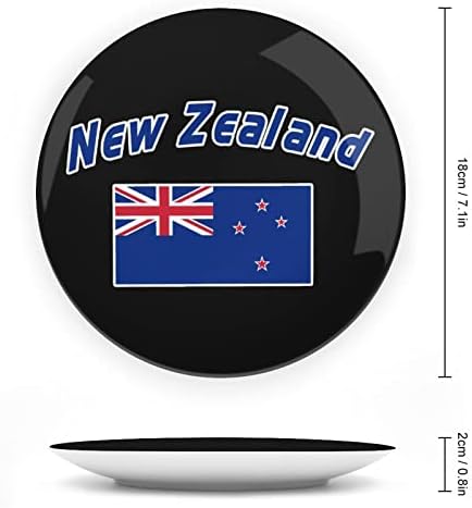 Új-Zéland Zászlaja porcelán Díszítő Tányér Kerek Kerámia lapok Kézműves Display Állvány Home Office Fal Vacsora Dekoráció