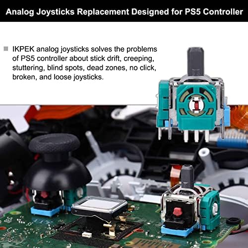 IKPEK 4db Joystick + 4db 2K3 Ohm Potenciométer Csere PS5 Vezérlő, 3D-s Analóg Érzékelő Kerék Hüvelykujj Botok Joystick Rocker
