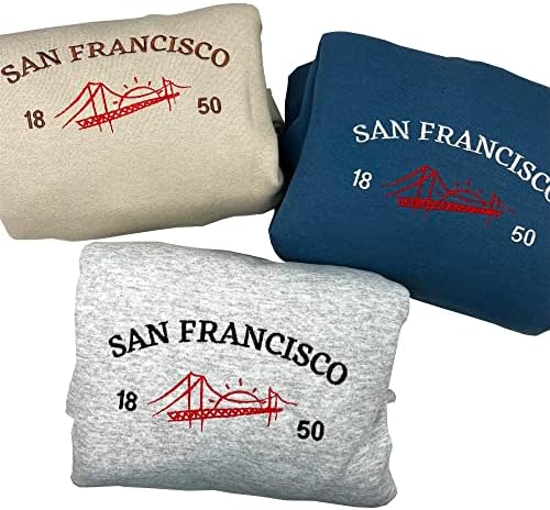 San Francisco, Kalifornia Hímzett Pulóver, San Francisco Város Sleeve Hímzett Pulóver, Egyéni MINKET Állami Hímzett Pulóver