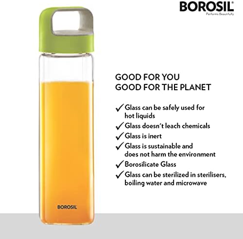Borosil NEO Pohár Víz Üveg Zöld Kezelni, Hűtő, Iroda, 550 ml