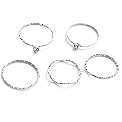 Larancie Ezüst Gyűrű Csülök Gyűrűk Állítsa Több Ujj Gyűrű-Lánc Vintage Rakható Egyszerű Midi Gyűrű Divat Gyűrű Ékszer Nők Tini Lányok