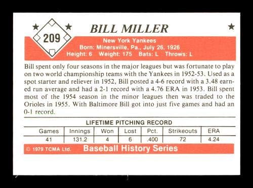 Bill Miller Dedikált 1979 TCMA Kártya 209 New York Yankees SKU 171811 - Dedikált NFL Labdarúgó-Kártyák