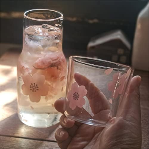 Éjjeli Este Kancsó Víz a Sakura Virág Üveg Üveg Vizet Meghatározott Iszik, Pohár Gyümölcslé Üveg pohár Koktél, a Pezsgő Konténerek