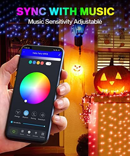 32.8 ft Tündér String Világítás, Led Világítás Hálószoba App Ellenőrzött, RGB, Bluetooth, Zene Szinkronizálása, Beltéri Ragyogj