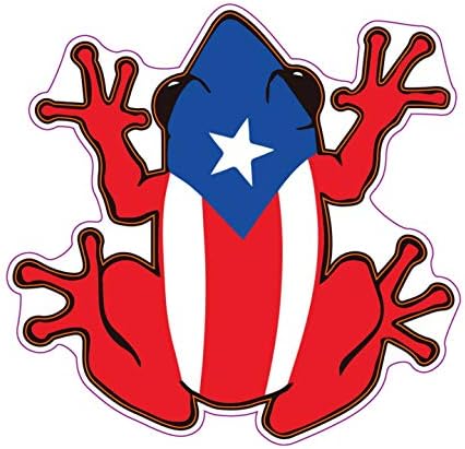 Puerto Ricó-I Zászló Béka Vinyl Matrica - Levelibéka Matricát - Büszke Puerto Rico Matrica