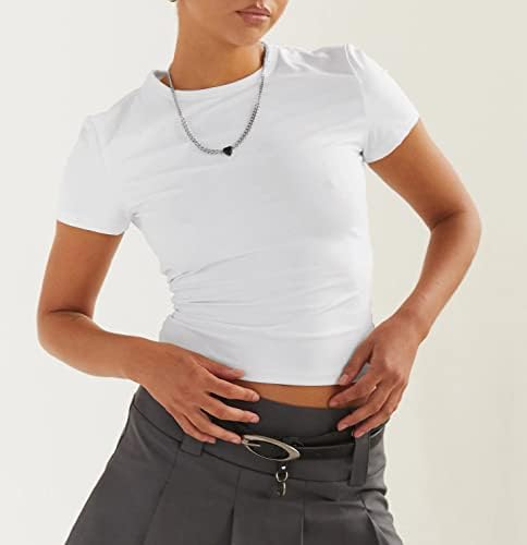 Hafailia Felszerelt Alapvető Hosszú Ujjú Ing, Női Alkalmi Y2K Hosszú Ujjú Felsők Sleeve Slim Fit Tshirts