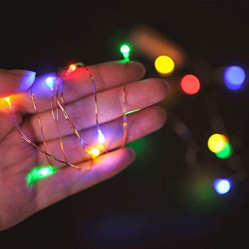 20 LED Boros Üveg Dugó Réz Drót String Fények, 2M elemes (Többszínű, Csomag 10)