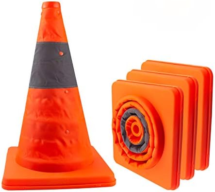 LAVAED 4 Csomag Összecsukható útépítés, Narancssárga Fényvisszaverő Biztonsági Parkolás Kúp, felugró Figyelmeztetés Építési Akadály