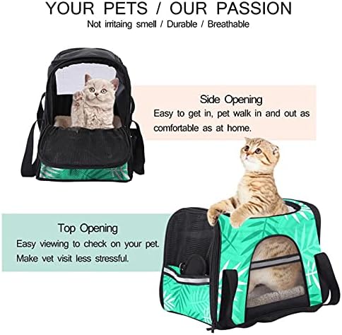 Kisállat Szállító Plam Fa Levelei Puha Oldalú Pet Travel Fuvarozók számára a Macskák,Kutyák, Kiskutya, Kényelmes, Hordozható,