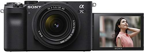 Sony a7C Full Frame tükör nélküli Fényképezőgép Alfa-7C Test 28-60mm F4-5.6 Objektív Kit Fekete ILCE7CL/B Csomag Deco Gear Esetében + Extra