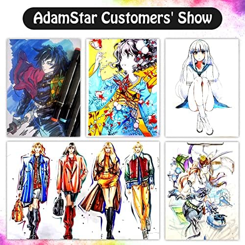 AdamStar 80 Színek Alkoholos Marker, Kettős Tipp Művészeti Markerek Gyerekeknek & Felnőtt Színezés Vonalvezetés Rajz Markerek Művészek