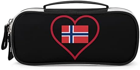A szerelem Norvégia Piros Szív PU Bőr, Toll, Ceruza, Táska Szervező Hordozható Smink hordtáska Tároló Táska