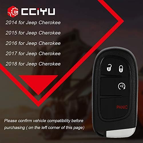 cciyu 1 X Fordítsa kulcstartó Vágatlan Penge (hüvely) 4 Gomb Csere 2014-2018 a Jeep Cherokee Kulcsnélküli Bejegyzés Távoli Indítás Fob