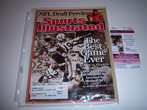 Művészeti Donovan,john Mackey,marchetti,bogyó,moore Szövetség/coa Aláírt Sports Illustrated - Dedikált NFL Magazinok