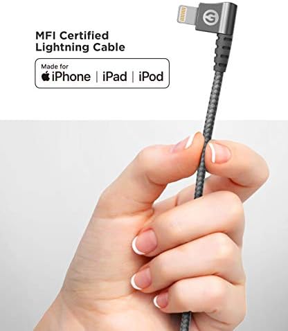 Galvanox derékszögű Lightning-USB-C Kábel (Apple Mpi Hitelesített) Fonott iPhone Töltő L-Alakú Kábel Gyors Töltés iPhone 12/13/14 Pro