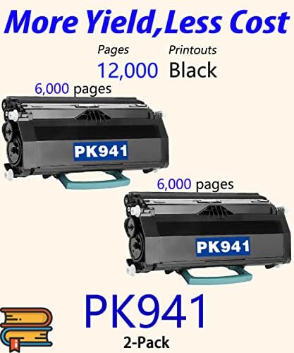 2 Csomag Fekete ColorPrint Kompatibilis PK941 Nagy kapacitású Festékkazetta Cseréje a Dell 2330DN 2330D 2330 2350 DN 2350D 2330 2350 DTN