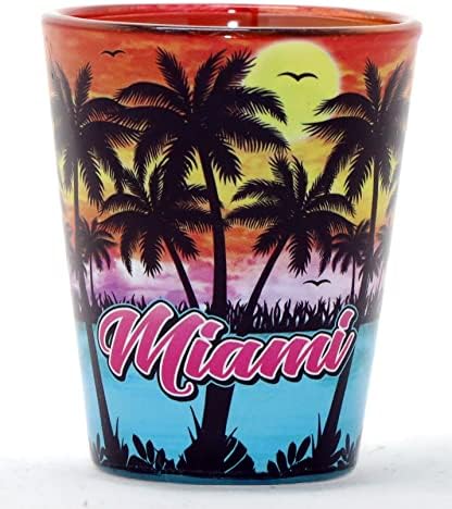 Miami Floridai Palm Naplemente Ki-Be a pohár