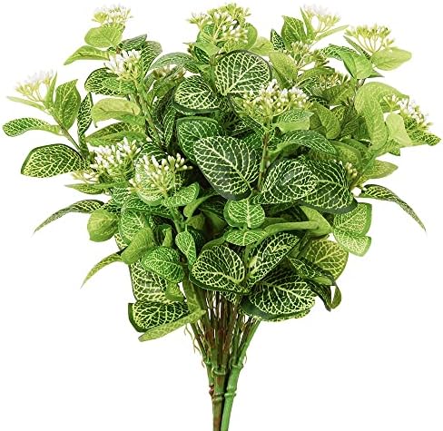 BohoSM 4db művirágok a Szabadban Mesterséges Kerti Növények Zöld Hamis Virágok Ál Műanyag Virág, Növény Mesterséges Jázmin Virágok,